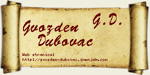 Gvozden Dubovac vizit kartica